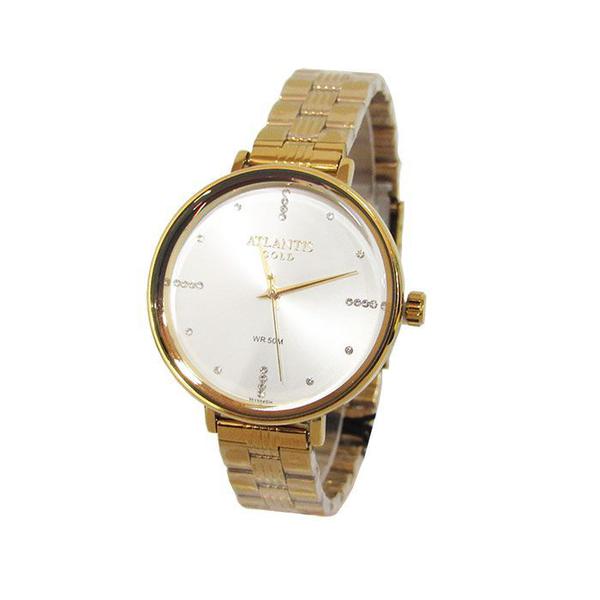 Relogio Feminino Atlantis G3515 Dourado Fundo Branco