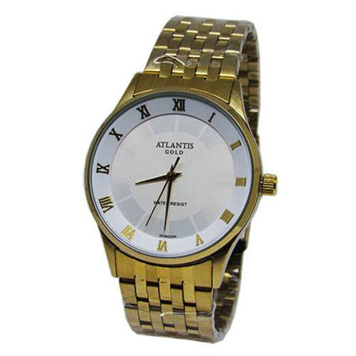 Relogio Feminino Atlantis G3518 Dourado Fundo Branco