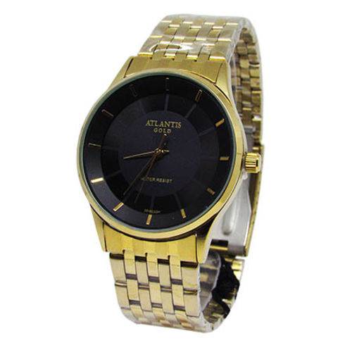 Relogio Feminino Atlantis G3518 Dourado Fundo Preto