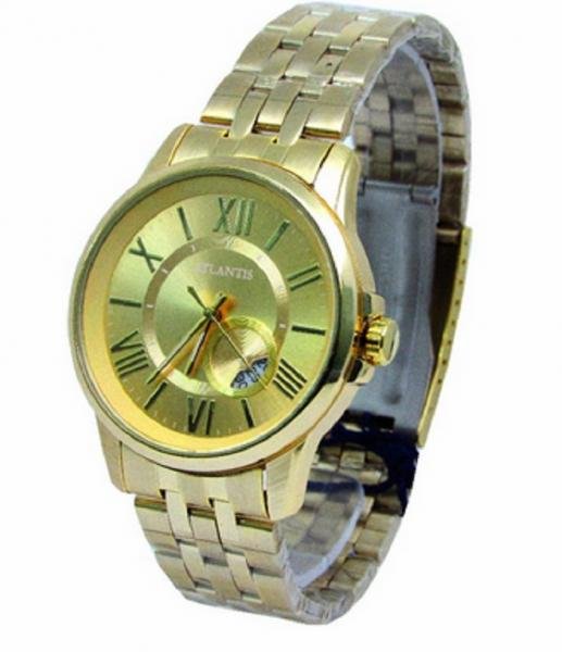 Relogio Feminino Atlantis G3390 Fundo Dourado