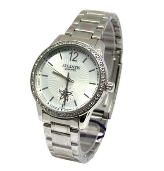 Relogio Feminino Atlantis Prata G3471 Fundo Branco