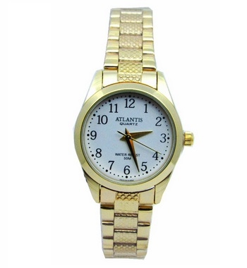 Relogio Feminino Atlantis W3054 Dourado Fundo Branco