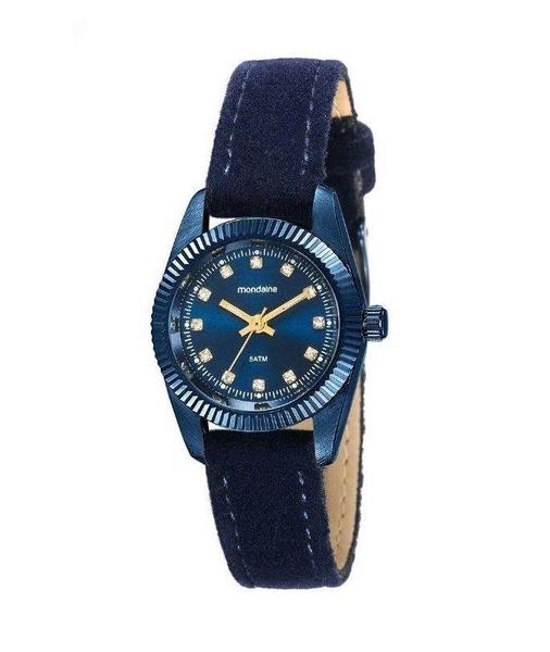 Relogio Feminino Azul Mondaine com Pulseira de Couro