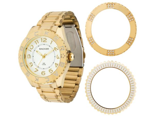 Relógio Feminino Backer 3301145F - Analógico Resistente a Água Troca Aros