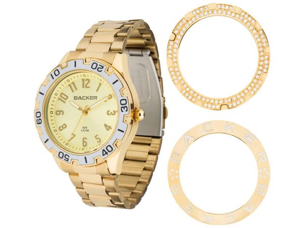 Relógio Feminino Backer 3312145F - Analógico Resistente a Água Troca Aros