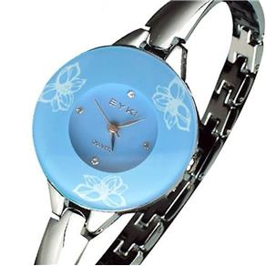 Relógio Feminino Bracelete Prata Elegante Eyki