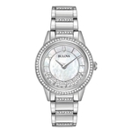 Relógio Feminino Bulova Crystals Turnstyle Aço Prata 96L257