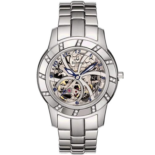 Relógio Feminino Bulova Diamond Automatic Wb38151q Aço