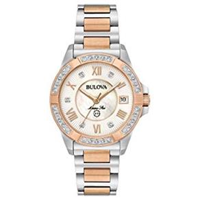 Relógio Feminino Bulova Modelo 98R234 Pulseira em Metal / a Prova D` Água