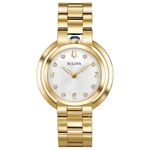 Relógio Feminino Bulova Rubaiyat Aço Dourado 97P125