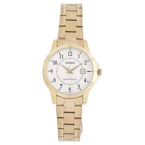 Relogio Feminino Casio Analogico Collection - Ltp-v004g-7budf - Dourado