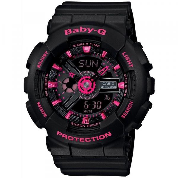 Relógio Feminino Casio Baby-G Anadigi BA-111-1ADR - Preto