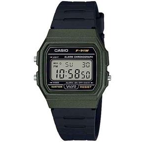 Relógio Feminino Casio Digital F-91WM-3ADF - Verde/Preto