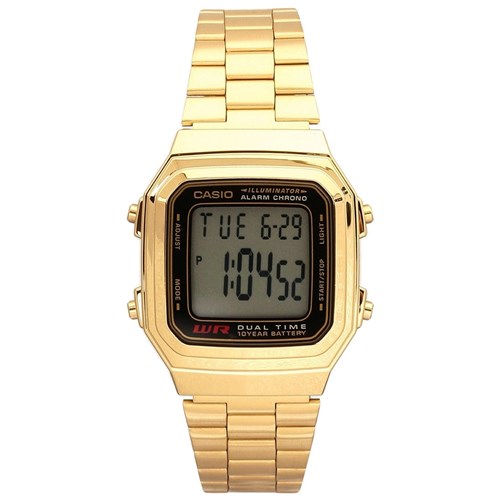 Relogio Feminino Casio Digital Vintage - A178wga-1Adf - Dourado