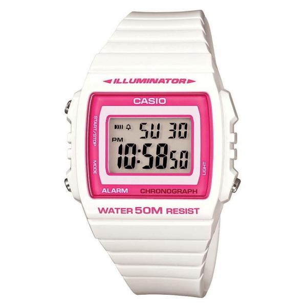 Relogio Feminino Casio Digital W-215h-7a2vdf -branco/rosa