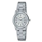 Relogio Feminino Casio Fundo Prata com Data Ltp-v002d-7budf