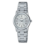 Relogio Feminino Casio Fundo Prata com Data Ltp-v002d-7budf