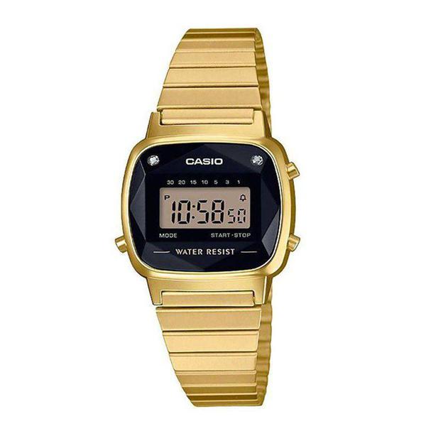 Relógio Feminino Casio Vintage Natural Diamonds LA670WGAD-1DF - Dourado