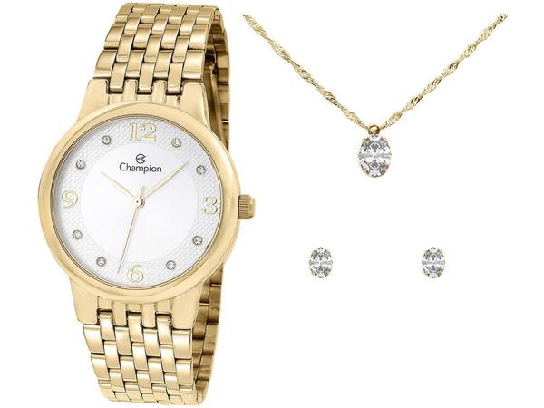 Relógio Feminino Champion Analógico Elegance - CN24146W Dourado com Acessórios