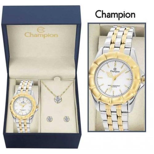 Relógio Feminino Champion Analógico Fashion Ch30037w + Kit
