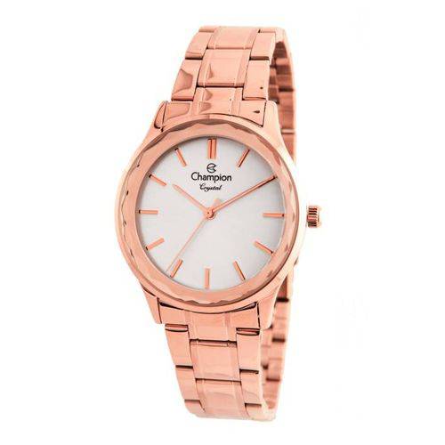 Relógio Feminino Champion Cn25574z Crystal Analógico Rosé