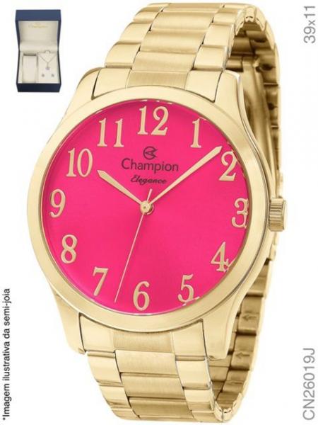 Relogio Feminino Champion Dourado Banhado Cn26019j