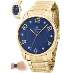 Relogio Feminino Champion Dourado Cn26117a