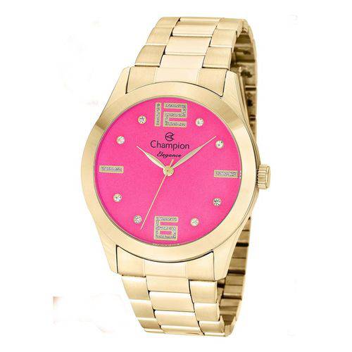 Relogio Feminino Champion Dourado Cn26555l