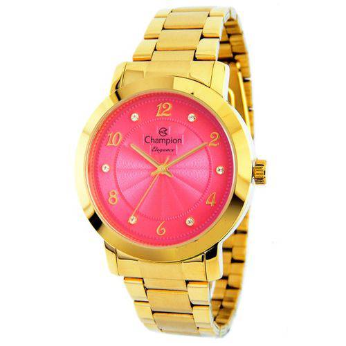 Relogio Feminino Champion Dourado Cn26573l