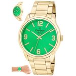 Relogio Feminino Champion Dourado Cn27232g