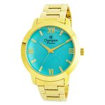 Relogio Feminino Champion Dourado Cn29169f