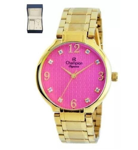 Relógio Feminino Champion Dourado E Rosa - Cn26751j