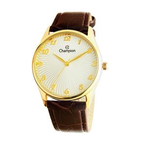 Relogio Feminino Champion Dourado Pulseira de Couro Marrom