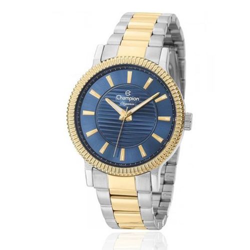 Relógio Feminino Champion Elegance CN27536A Aço Misto Fundo Azul
