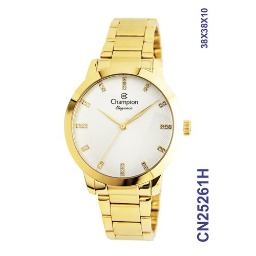 Relógio Feminino Champion Elegance Dourado Cn25261h