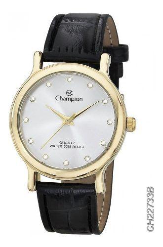 Relogio Feminino Champion Pulseira de Couro a Prova Dagua Ch22733b