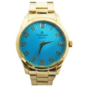 Relógio Feminino Champion Rainbow Analógico - Cn298830 - Dourado/azul