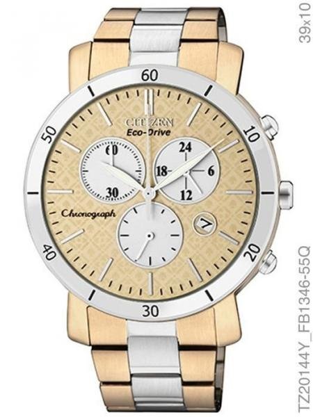 Relógio Feminino Citizen TZ20144Y Ecodrive Dourado e Prata