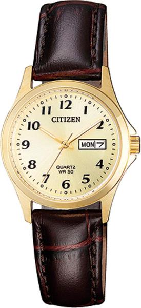 Relógio Feminino Citizen TZ28520X 26mm Couro Marrom