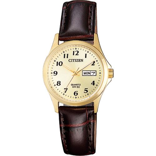 Relógio Feminino Citizen TZ28520X 26mm Couro Marrom