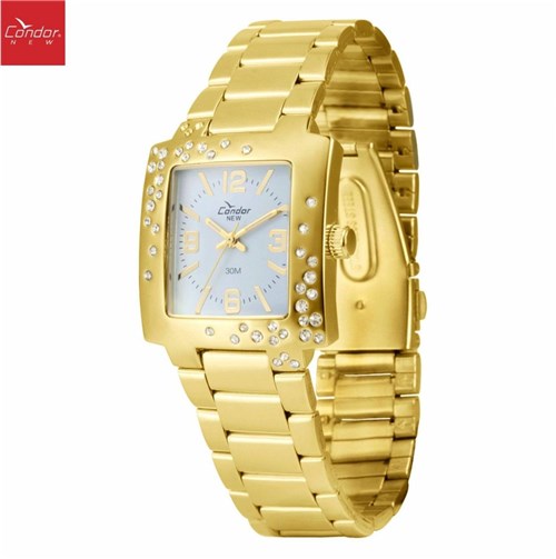 Relógio Feminino Condor Dourado com Strass KW85684S