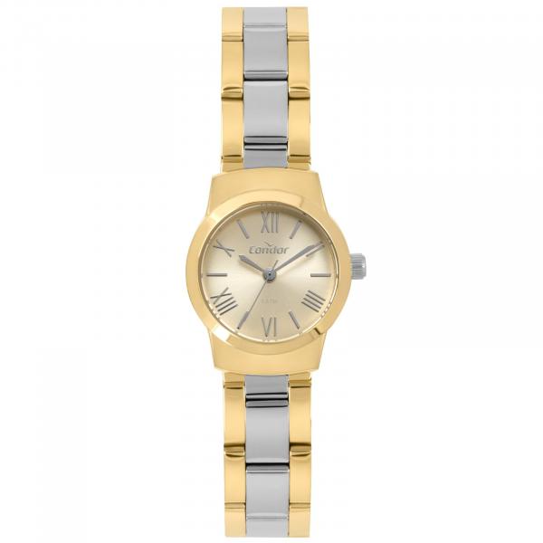 Relógio Feminino Condor Dourado e Prata Bicolor Romano