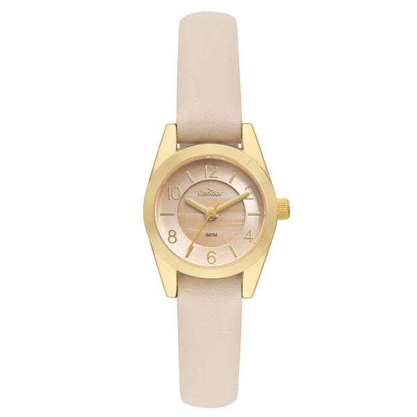 Relógio Feminino Condor Dourado Pequeno Pulseira Ajustável