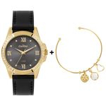 Relógio Feminino Condor Preto E Dourado Com Pulseira Co2035msv/k2c