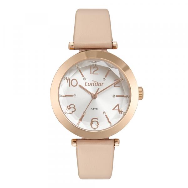 Relógio Feminino Condor Rose Pulseira em Couro Ajustável