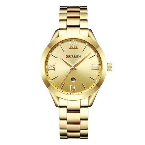 Relógio Feminino Curren Analógico C9007L - Dourado