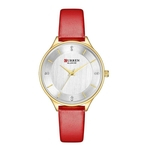 Relógio Feminino Curren Analógico C9041L - Dourado e Vermelho