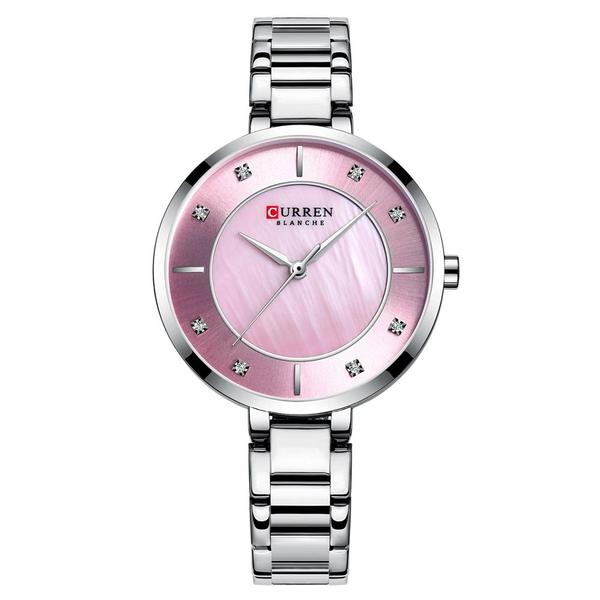 Relogio Feminino Curren Analogico C9051L - Prata e Rosa