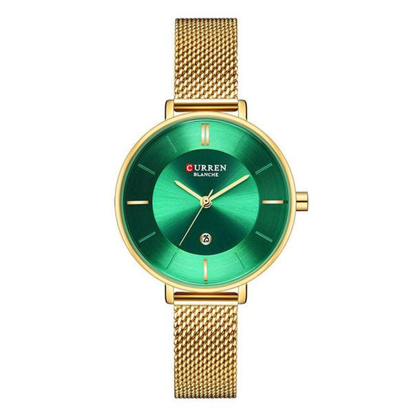 Relógio Feminino Curren Analógico C9037L - Dourado e Verde