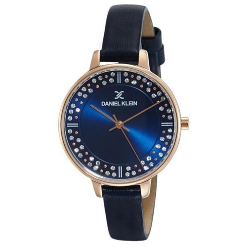 Relógio Feminino Daniel Klein Dk11881-4 - Azul Escuro/Dourado